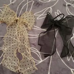 シフォンリボンヘアアクセサリー2個セット