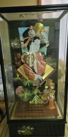 ☆6/16まで出品☆【美品】俊峰作 羽子板 オルゴール付き ガラスケース