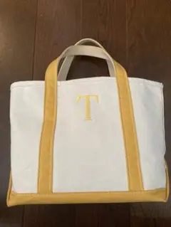 L.L.Bean ボートアンドトートバッグ 中型 ホワイト/イエロー