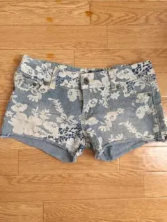 デニム 花柄 ショートパンツ ショーパン Lサイズ