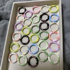 カラフルドット模様カラビナ　リング30個セット