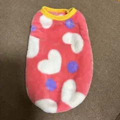 犬服 フリース ハート模様 ピンク