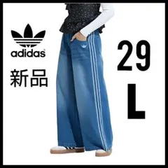 新品★ワイドレッグパンツ★デニムadileniumパンツ★ジーンズ★青29★男女