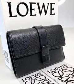 未使用級 現行✨ロエベ テクスチャード スリムコンパクトウォレット