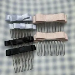 ヘアメリボン リボンピン　ライブ　推し活　ダブルリボン　推し色　量産型
