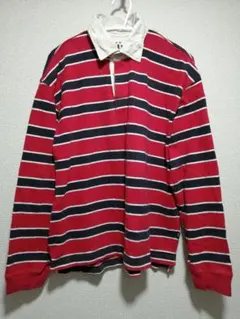 90s 00s OLD GAP 赤/紺/白 長袖ラガーシャツ XL 長袖シャツ
