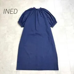 INED★ボリュームスリーブ半袖ロングワンピース ゆったりのサムネイル
