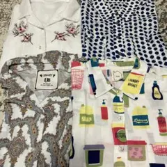 セット売り まとめ売り 柄シャツ 長袖シャツ 半袖シャツ M
