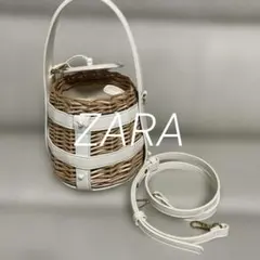 ZARA　かごバッグ　ショルダーつき