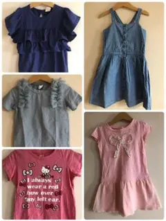 サイズ110女な子ワンピース、Tシャツまとめ売り。