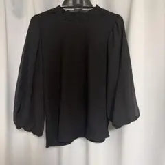 ブラック 長袖ブラウス M　春服
