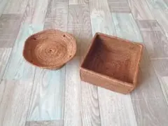 アウトレット品●2種類セット●高杯S＆四角ケース●アタバリ島●1246.1