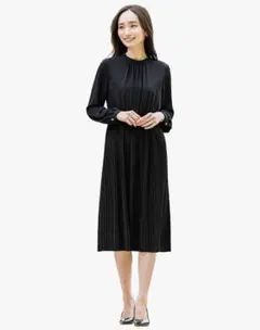 [ELENA] エレナ レディース ワンピース 単品 ハイネック プリーツ M