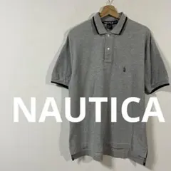 ノーティカ　NAUTICA　鹿の子 メンズ ポロシャツ　Sサイズ　グレー　美品のサムネイル
