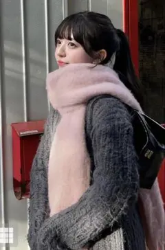 GRL 起毛フェイクウールフリンジボリュームマフラーfo1250