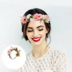 ❣️花かんむり❣️ウェディング 花冠 ウェディング 花かんむり キッズ ピンク