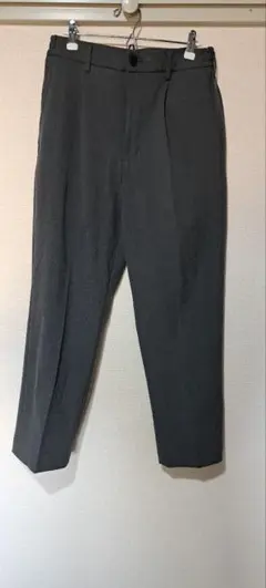 グレー スラックス ポリエステル ウール混紡