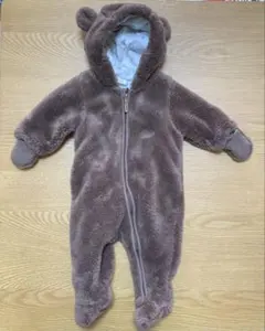 H&M クマ耳付きフリースアウター　60-65サイズ