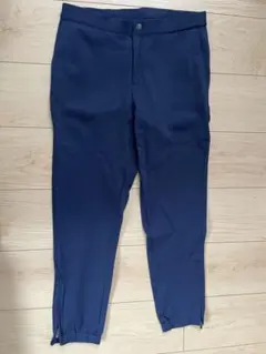 ネイビー ジッパー付きカジュアルパンツ