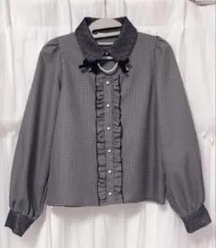 M’S GRACY エムズグレイシー リボン ストライプブラウス シャツ 38 M'S GRACY エムズグレイシー リボン ストライプブラウス シャツ 38