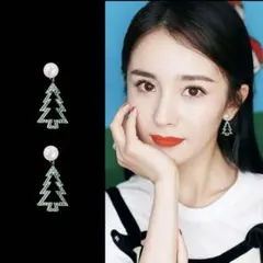クリスマスツリー型ピアス グリーン