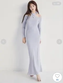 snidel フロントクロスニットワンピース