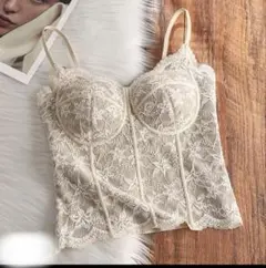 カーキレース キャミソール バストカップ付き