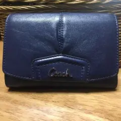 コーチ　折り財布　ネイビー