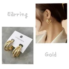 3連 フープ イヤリング ゴールド 大人 高見え 普段使い フォーマル クリップ