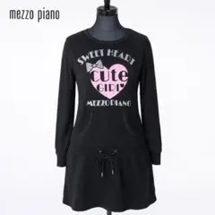 mezzo piano ワンピース M 150 黒 スウェットメゾピアノ