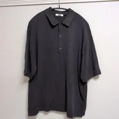 ユニクロU ニットポロシャツ ダークグレー Lサイズ