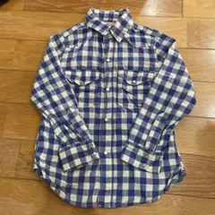 デニムダンガリー　長袖チェックシャツ　ブルゾン　120サイズ