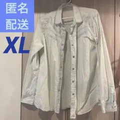 春夏デニムジャケットシャツ　薄め　XL スパンコール⭐️