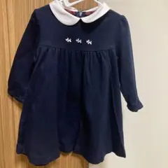 familiar ネイビー 襟付きワンピース 80