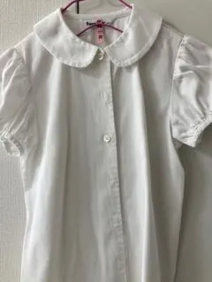 familiar ホワイト襟付きシャツ 130