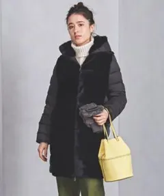 お値下げ　UNITED ARROWS フェイクファーコンビ ダウンコート36 黒