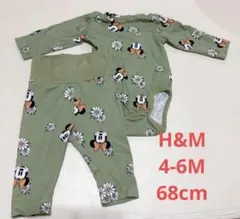H&M ミッキー・ミニー ロンパース・レギンスセット 4-6M 68cm