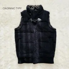 チャオパニック ベスト メンズ フリース ポケット ハイネック ネイビー M