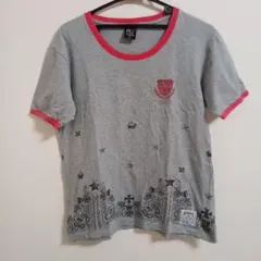 RUSS・K ラスケー/ 半袖 Tシャツ L グレー ロゴ 刺繍 ペイズリーのサムネイル