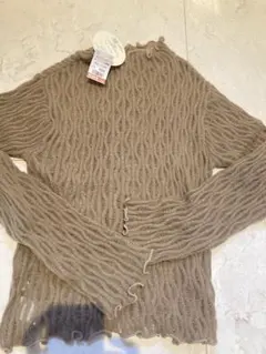しまむら シアーウェーブ ニットPO 淡薄橙 M 新品 タグ付き 秋 冬