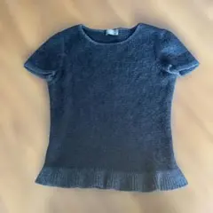 Boutique Joconde 半袖ニット 黒グレー　ブティックジョコンダ