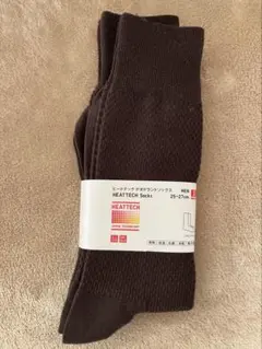 【新品】 ユニクロ ★ 紳士用靴下ヒートテック 25〜27cm２足セット 焦茶