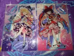 東方　アクリルフィギュア　博麗霊夢　霧雨魔理沙　ダイソー　アクリルスタンド