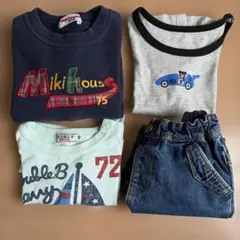 ミキハウス　トレーナー　ロンT Tシャツ　ラグマート　デニム　4点セット