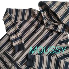 MOUSSY ストライプ柄 ジップアップパーカー