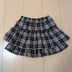 チェック柄　フリルキュロットスカート 130cm