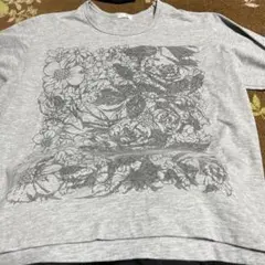 EXCELT 花柄プリント グレー Tシャツ