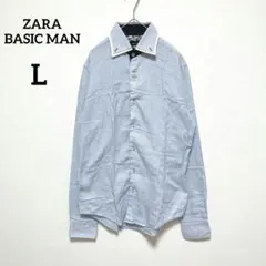ザラベーシック　スリムフィットシャツ　ク青　ビジネス　ドゥエボットーニ　185