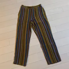 【美品】ウエストゴムのストライプイージーワイドパンツ