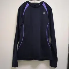Mizuno 長袖シャツ XL ネイビー/パープル